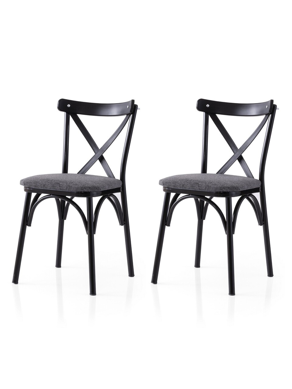 Set scaune 2 piese, Hanah Home, Ekol, Negru / Antracit - imagine 5